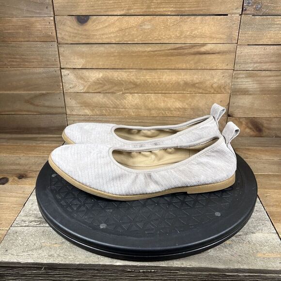 Women's Size 6 Eileen Fisher Notion Leather Ballet Flat Gray Slip On NWOB - Picture 3 of 10